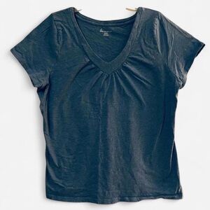 Lane Bryant Classic Blue Short Sleeve V Neck cotton Top Size 18/20